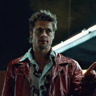 👊 Tyler Durden Fight Club brad pitt, fight club, tyler durden, film, rote jacke telegram sticker