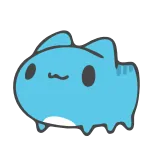 😮 cat, cute, animal, cartoon, blue, sticker telegram sticker