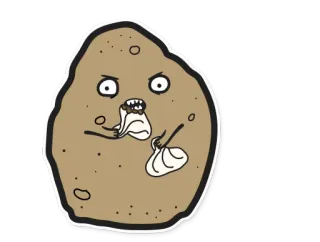 🍥 cartoon, angry, potato, sack, animation, funny telegram sticker