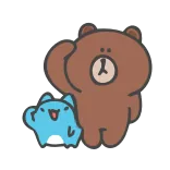 🤚 urso, animal, fofo, personagem, azul, marrom telegram sticker