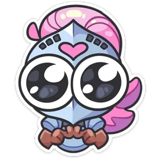 🥹 knight, armor, cartoon, cute, helmet, big eyes, sticker telegram sticker