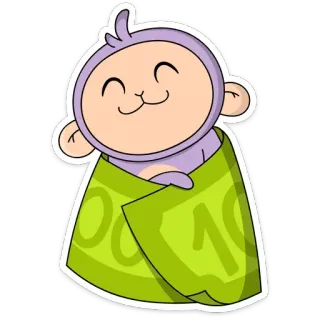 ☺️ DONO Cartoon, Affe, Baby, Handtuch, Süß, Sticker, Lustig telegram sticker