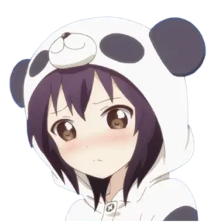 😳 アニメ, 女の子, パンダ, パーカー, 漫画 telegram sticker