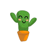 🤗 กระบองเพชร, ต้นไม้, น่ารัก, คาวาอิ, ทะเลทราย, สีเขียว, พืชอวบน้ำ telegram sticker