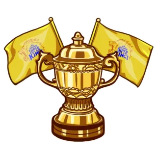 🏆 SUPER KINGS ченнай супер кингз, крикет, трофей, индийская премьер-лига, IPL, спорт, флаги telegram sticker