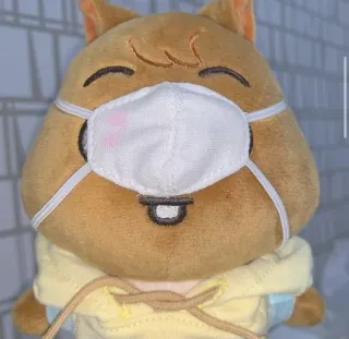 😷 thú bông, mặt nạ, dễ thương, động vật, đồ chơi, kawaii whatsapp sticker