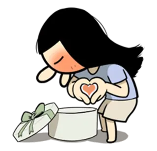 ❤ cartoon, heart, gift, love, cute telegram sticker