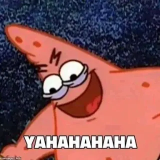 🤪 Patrick Star Spongebob Squarepants YAHAHAHAHAHA 派大星, 海绵宝宝, 卡通, 搞笑, 表情包, YAHAHAHAHAHA telegram sticker