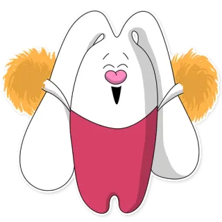 😃 Мультфильм, Милый, Персонаж, Понпоны, Кролик, Иллюстрация, Наклейка telegram sticker