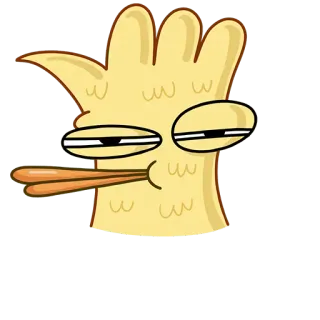 😑 Мультфильм, Смешной, Персонаж, Курение, Глаза telegram sticker