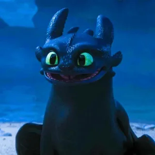 📍 Toothless How to Train Your Dragon Drache, Nachtschatten, süß, schwarz, Cartoon telegram sticker