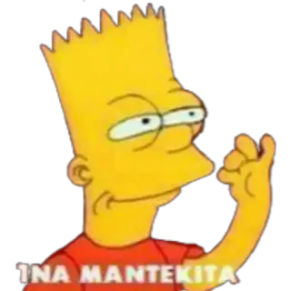 😋 Bart Simpson The Simpsons 1NA MANTEKITA kreskówka, humor, Simpsonowie, Bart Simpson, mem telegram sticker