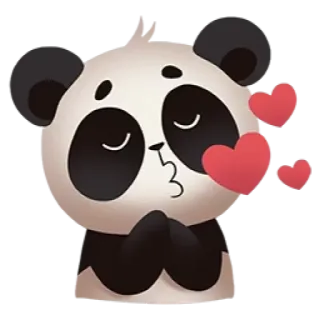 😘 Panda, Schattig, Harten, Zoen, Dier telegram sticker