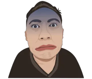 🙁 khuôn mặt, biểu cảm, hoạt hình, hình minh họa telegram sticker