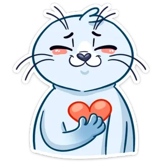 ❤️ segel, hati, imut, hewan, kartun telegram sticker