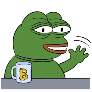 👋 Pepe the Frog ペペ, カエル, ネットミーム, ミーム, ビットコイン telegram sticker