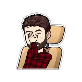 🤦‍♂ cartoon, disappointment, facepalm, sad, sticker, man telegram sticker