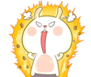 😡 wütend, Hase, Cartoon, Wut, frustriert telegram sticker