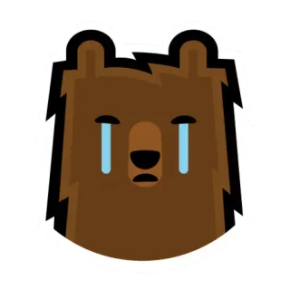 😭 ours, triste, animal, pleurs, dessin animé whatsapp sticker