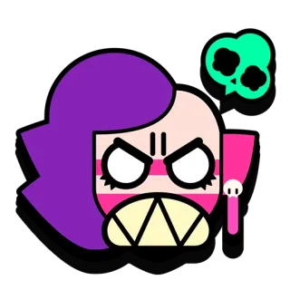 🤬 Shelly Brawl Stars 生气, 电子游戏, 角色, 荒野乱斗, 雪莉, 手机游戏 telegram sticker