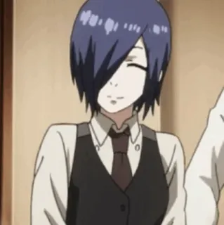🪁 Touka Kirishima Tokyo Ghoul อนิเมะ, โทวกะ คิริชิมะ, โตเกียว กูล, น่ารัก, ผู้หญิง, ตัวละคร telegram sticker