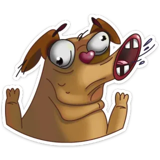 😱 anjing, kartun, lucu, binatang, stiker, gila, komik, liar telegram sticker