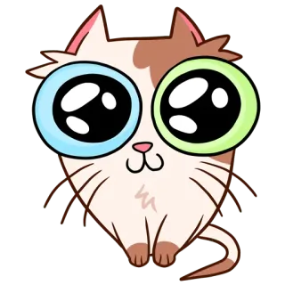 🥺 chat, mignon, kawaii, dessin animé, autocollant, animal, animal de compagnie whatsapp sticker