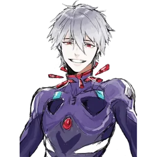 😈 Kaworu Nagisa Neon Genesis Evangelion anime, kaworu nagisa, evangelion, manga, character telegram sticker