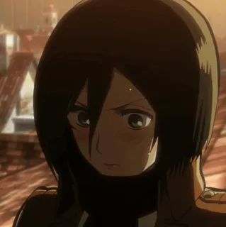 ❤️ Mikasa Ackerman Attack on Titan อนิเมะ, ตัวละคร, จริงจัง, แข็งแกร่ง whatsapp sticker