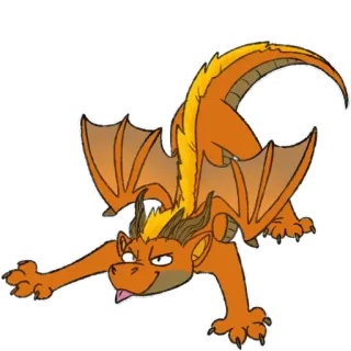 🍁 Drache, Cartoon, Orange, Fantasy, Tier, Monster telegram sticker