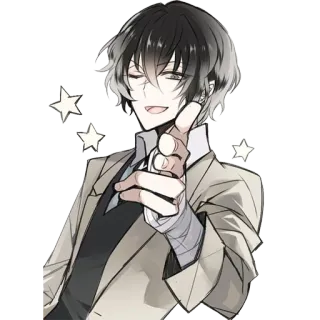 😏 Dazai Osamu Bungo Stray Dogs Anime, Charakter, Dazai, Bungo Stray Dogs, Fanart telegram sticker