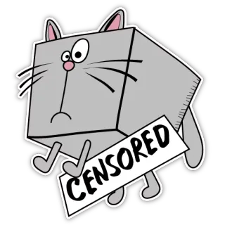 🤐 CENSORED chat, censuré, animal, autocollant telegram sticker