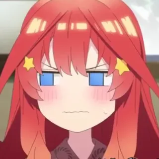 ☕️ Itsuki Nakano The Quintessential Quintuplets Anime, Garota, Brava, Desenho animado, Fofa telegram sticker