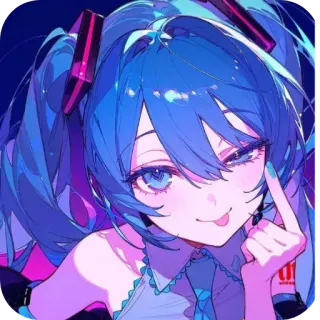 😜 Hatsune Miku Vocaloid telegram sticker