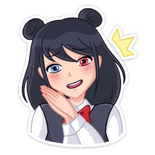☺️ Fille anime, Dessin animé, Couronne, Mignon, Autocollant, Illustration telegram sticker