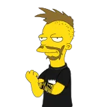 🖕 simpsonowie, kreskówka, postać, żółty, portret, ręce skrzyżowane telegram sticker