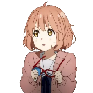 🙄 Anime, Ragazza, Personaggio, Occhiali, Carino telegram sticker