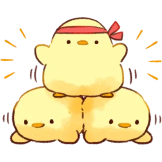 💪 pintinho, kawaii, fofo, animal, pilha, tiara whatsapp sticker