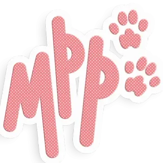 😼 MPP paw prints, cute, pink whatsapp sticker