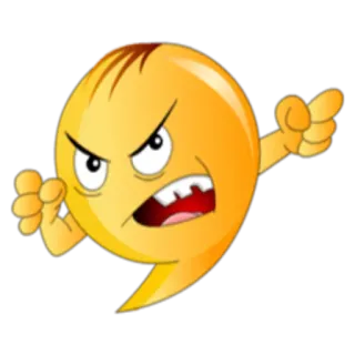 😠 Эмодзи, Злой, Мультфильм, Лицо, Выражение telegram sticker