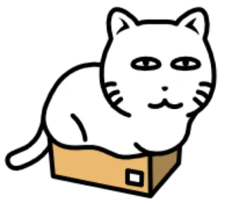😀 Katze, Kiste, Tier, süß, weiß, Cartoon, lustig telegram sticker