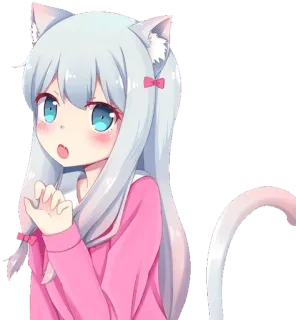 😘 Gadis anime, Gadis kucing, Imut, Manga, Kawaii, Kartun telegram sticker