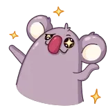 🥴 коала, милый, животное, блестки, мультфильм whatsapp sticker