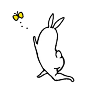 🐝 lapin, fesses, dessin animé, silhouette, animal whatsapp sticker