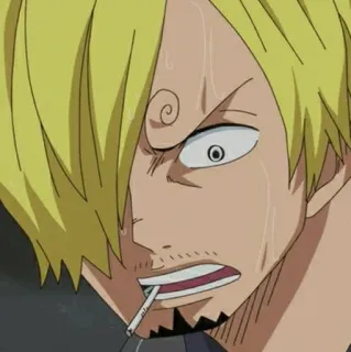 🎷 Sanji One Piece Anime, Kochen, Schwitzen, Zigarette, Besorgt whatsapp sticker