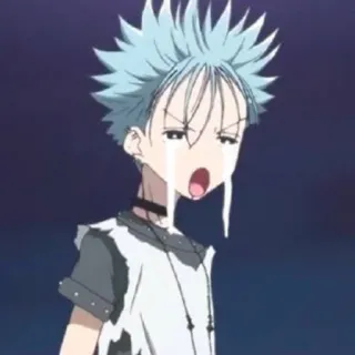 💙 Anime, weinend, traurig, Teenager, Manga, Junge telegram sticker