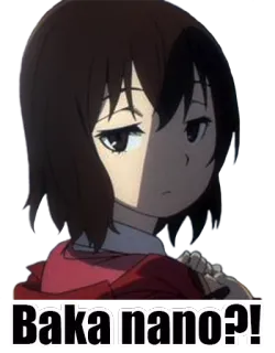 😒 Baka nano?! Anime, Garota, Baka, Nano, Irritada, Abordada telegram sticker