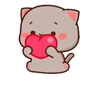 ❤️ gatto, cuore, amore, carino, animale, adesivo telegram sticker