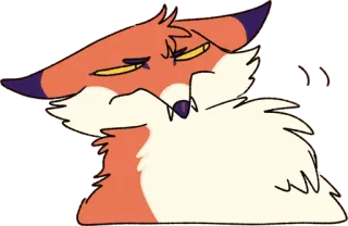 😒 キツネ, 動物, 漫画, オレンジ, イライラ, 表情, アニメ telegram sticker
