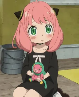 🥜 Anya Forger Spy x Family Anime, Kind, Cartoon, Mädchen, Pinke Haare, Spy x Family, Anya Forger telegram sticker